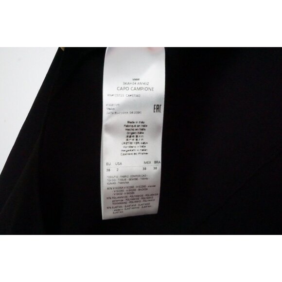 Giorgio Armani Open Back Solid Black Romper Sz 2 US 38 BRAND NEW - Picture 4 of 4